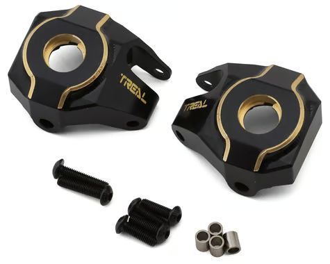 Treal Hobby Axial SCX10 II Brass Steering Knuckles (Black) (2) (70g ea) TLHTSCX10II-01