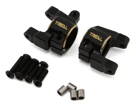 Treal Hobby Axial SCX10 II Brass C-Hub Carriers (Black) (2) (40g ea) TLHTSCX10II-03
