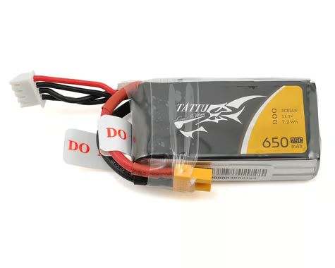 Tattu 3s LiPo Battery 75C (11.1V/650mAh) w/XT-60 Connector TAT75C6503S1PXT60
