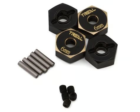 Treal Hobby Axial SCX10 II Brass Hex Adapters (4) (6mm Offset) TLHTSCX10II-12