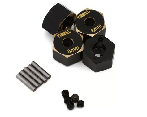 Treal Hobby Axial SCX10 II Brass Hex Adapters (4) (8mm Offset) TLHTSCX10II-13