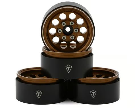 Treal Hobby 1.9&quot; Type F 10-Hole Aluminum Crawler Beadlock Wheels (Bronze) (4) (128.6g ea) TLHTWHEEL-157