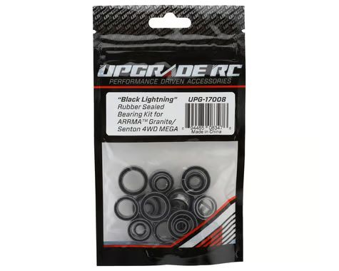 UpGrade RC "Black Lightning" Rubber Sealed Bearing Kit for Arrma® 4x4 MEGA Granite™/Senton™ UPG-17008