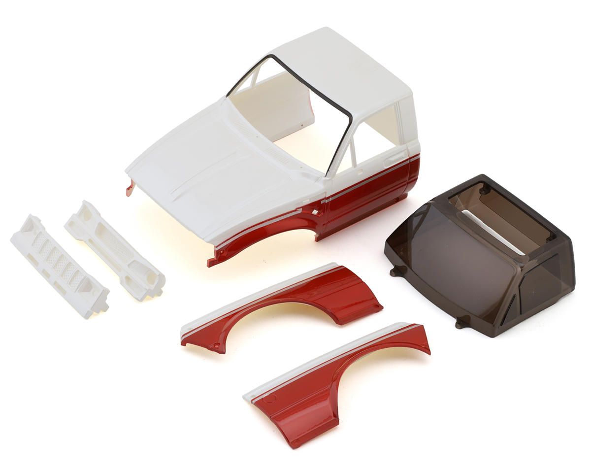 Injora IR60 Pickup 1/18 Pre-Painted Hard Body Set for Traxxas® TRX-4M® (Red/White) (Defender®/Bronco®) w/Bed Rack &amp; LED Lights IR60-RW