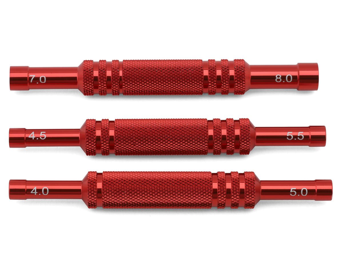 Injora Aluminum Thin-Walled Wheel Nut Wrenches Set (Red) TOOL-LSD07