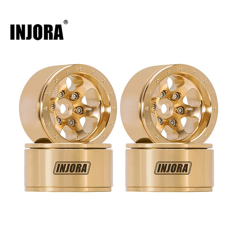 INJORA 1.0" 40g/pcs Brass Beadlock Wheels Offset -4.7mm YQW-1011