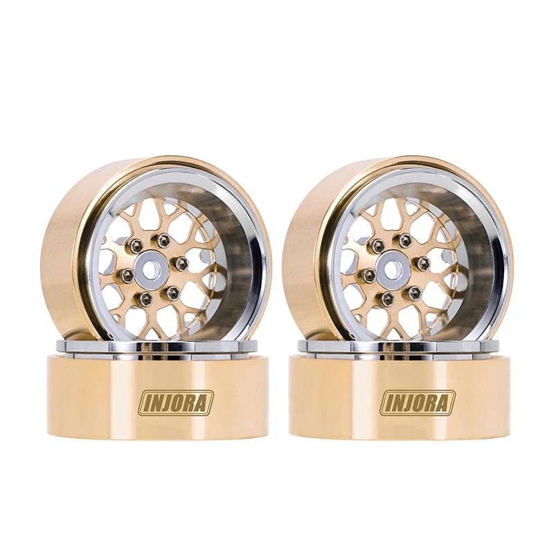 INJORA 1.3" ModuWheel Brass &amp; Aluminum Beadlock Wheels YQW-MW1307SR