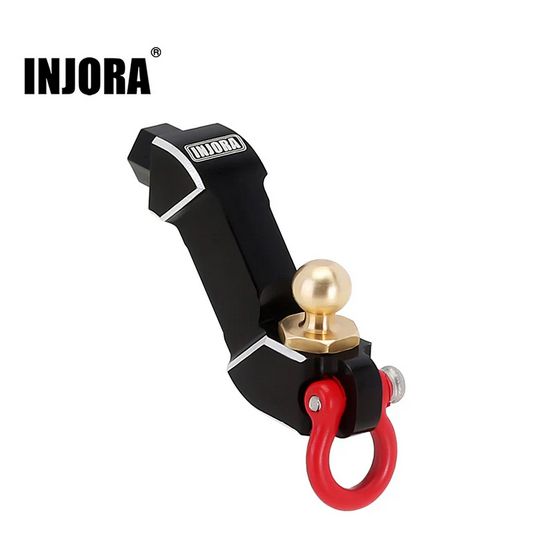 INJORA Aluminum Trailer Tow Hitch with Brass Ball for 1/18 FMS FCX18 FCX18-03