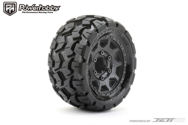Powerhobby 1/10 2.8 ST Tomahawk Belted Tires (2) with Removable Hex Wheels PHB2701CBMSGN