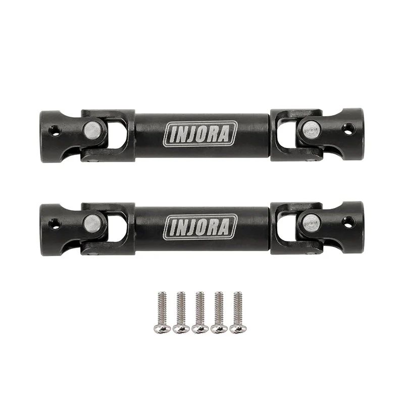 INJORA Black Hardened Steel Drive Shafts with D-shaped Holes for 1/24 FMS FCX24 FCX24-12BK