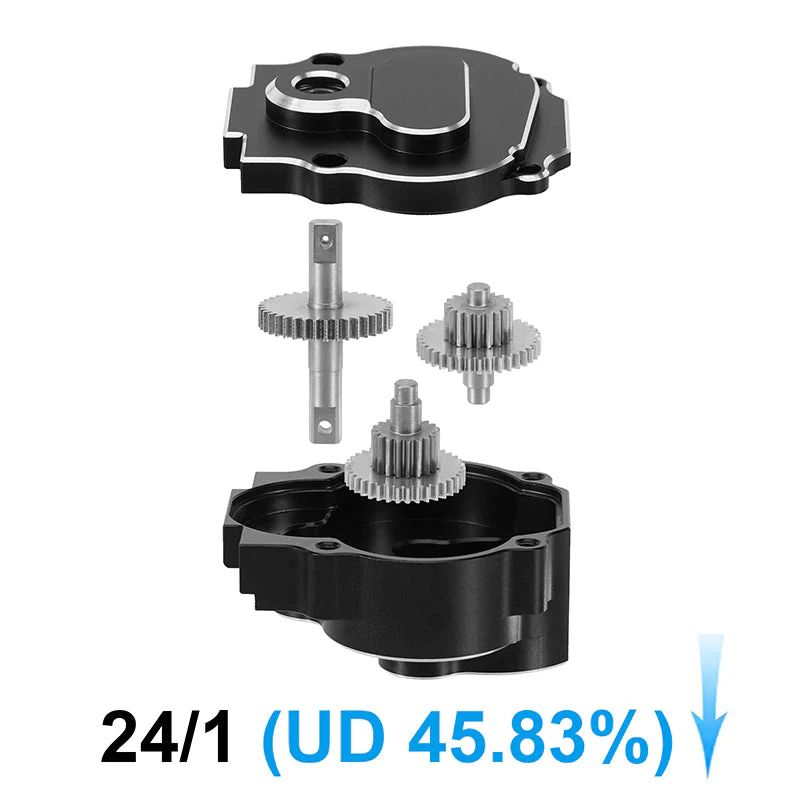 INJORA CNC Aluminum Complete Transmission for 1/18 Redcat Ascent-18 (Underdrive) ASC18-14UD