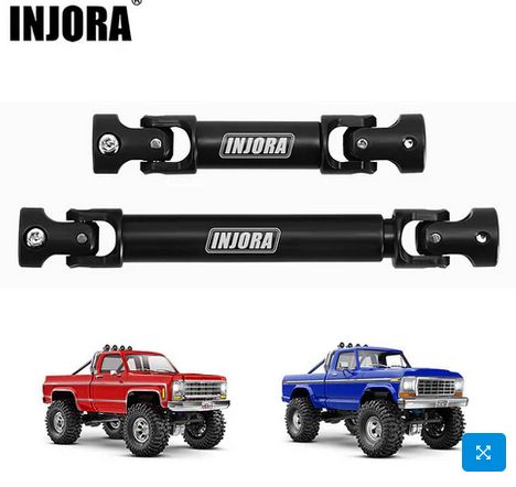 INJORA Hardened Steel Drive Shafts for 1/18 TRX4M High Trail K10 F150 (4M-84BK)