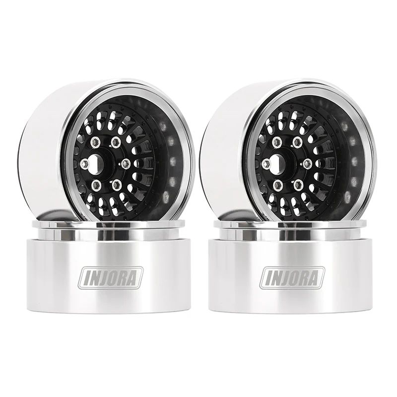 INJORA Turbine 1.9" Aluminum Beadlock Wheels Offset -10mm (4) (W1955) DGW-1955BK