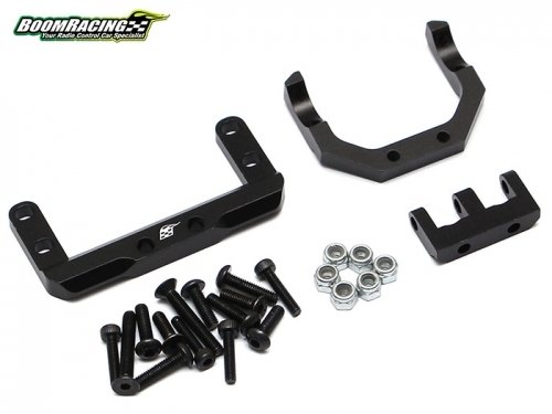Boom Racing AR44 Axle Mounted Servo Conversion Kit w/ 4-Link Truss Black for Axial SCX10 II BR955026BK