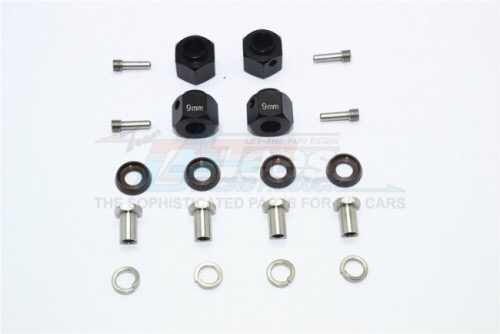 GPM Racing Aluminum Hex Adapters 9MM Thick-20Pc Set Black for Traxxas Trx-4 TRX4010/9MMBK
