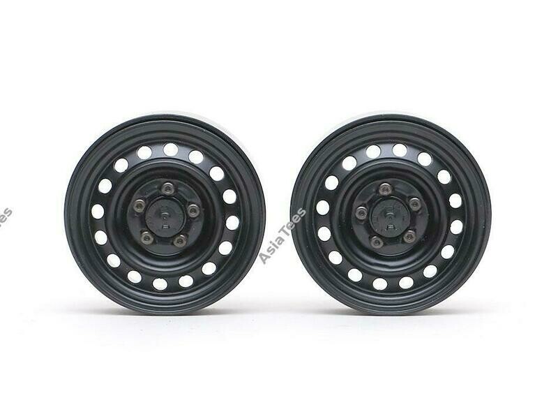 Boom Racing 1.9" 16-Hole Classic Steelie Reversible Beadlock Wheel w/ XT504 Hub Front (2) Black BRW780919FBK