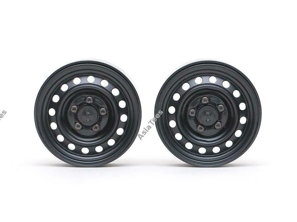 Boom Racing 1.9" 16-Hole Classic Steelie Reversible Beadlock Wheel w/ XT504 Hub Rear (2) Black BRW780919RBK