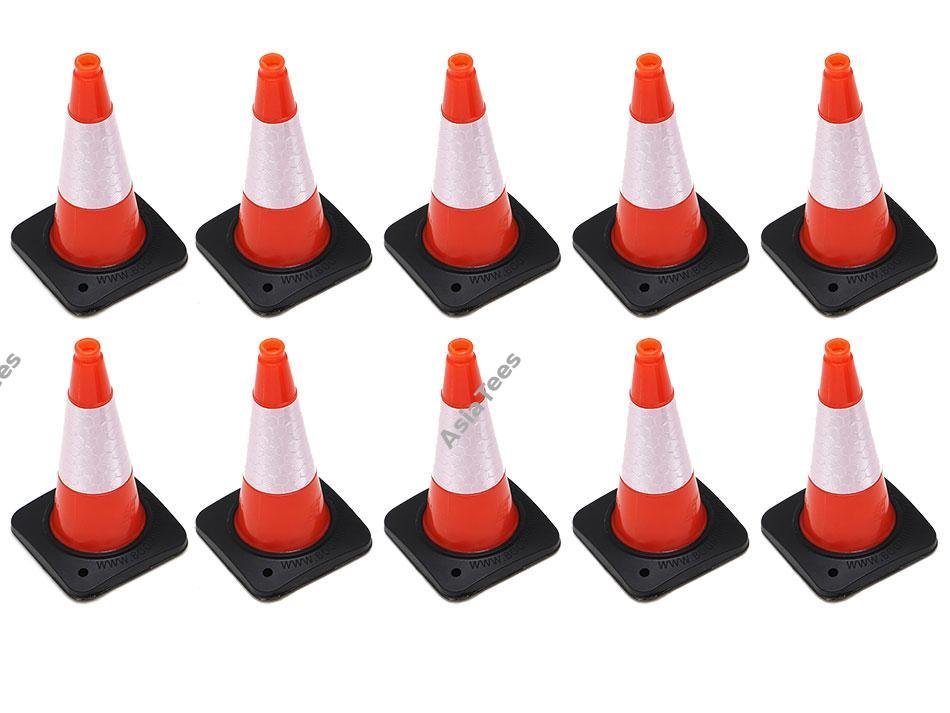 Boom Racing Rubber Traffic Cone w/ Reflective Decal (10) for Trail Marker Orange BRSCAC301OR