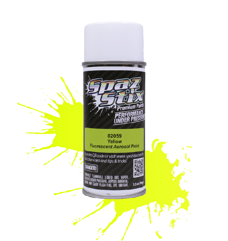 Spaz Stix Yellow Fluorescent Aerosol Paint, 3.5oz Can SZX02059