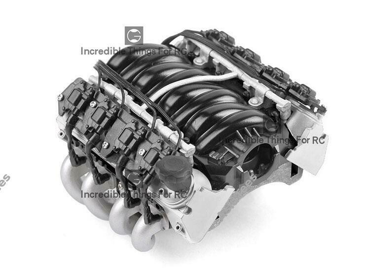 GRC LS7 Simulated V8 Engine/ Motor Heat Sink Cooling Fan For Crawler 36mm Motor Silver GRC/G153S
