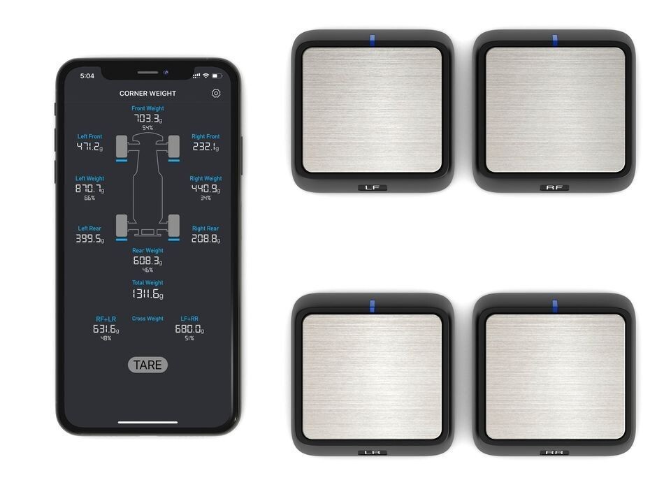Powerhobby SCWS2000 Bluetooth RC Corner Weight Scale System w/ 4 Scales PHCWS