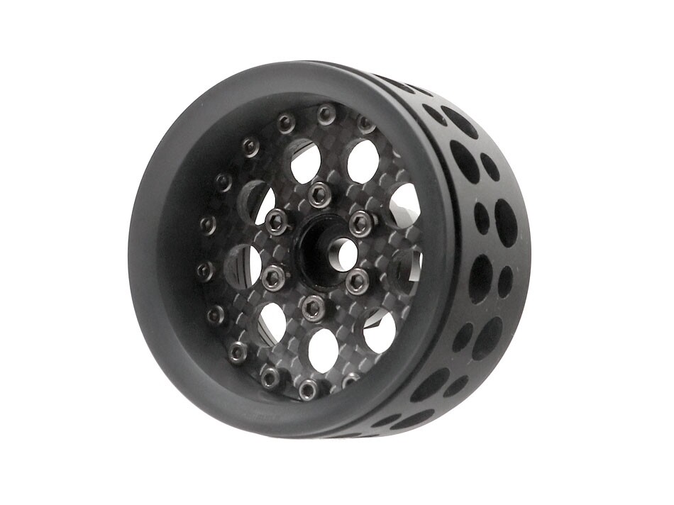 Boom Racing ProBuild™ 1.9" Ultra Lightweight Performance CR6 Adjustable Offset Beadlock Wheels (2) Black/Carbon Fiber BRPB048BKCF