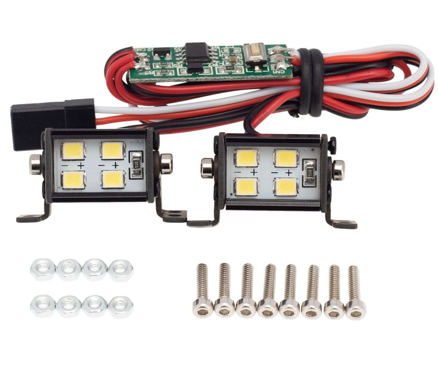 PowerHobby 15MM RC Double Row LED Lights Headlights Spotlight w/Controller PHLight-009