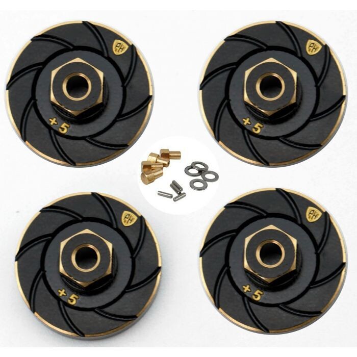 Powerhobby Axial SCX24 Brass Counterweight Wheel Hub Weights Adapter +5 PHSCX2482