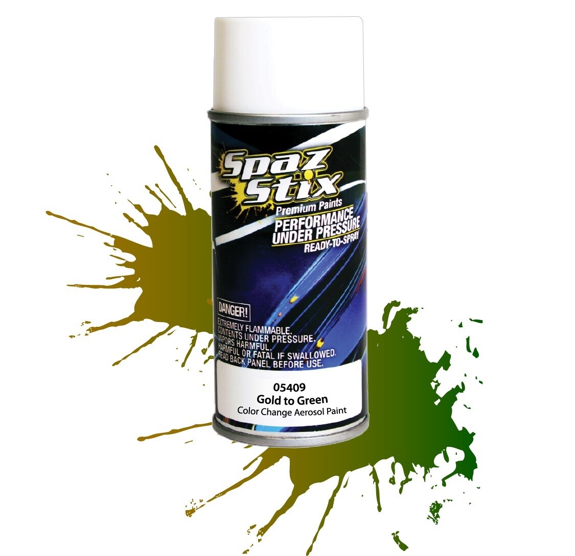 Spaz Stix Color Change Aerosol Paint, Gold/Green, 3.5oz Can SZX05409
