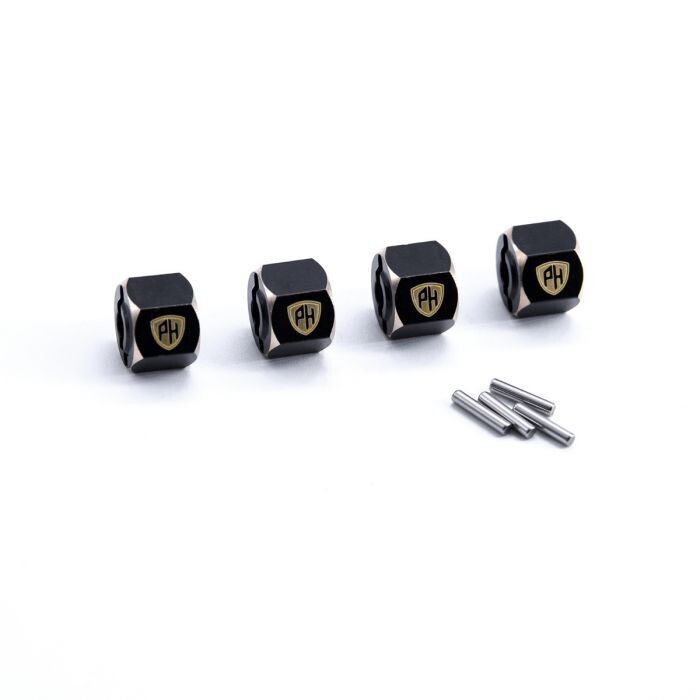 Powerhobby Brass Wheel Hex Axial 1/18 Capra UTB18 Black PHB5179