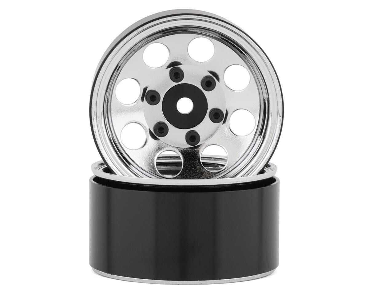 SSD RC 8 Hole 1.55” Steel Beadlock Crawler Wheels (Chrome) (2) SSD00480