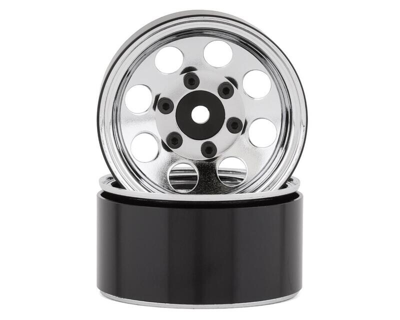SSD RC 8 Hole 1.55” Steel Beadlock Crawler Wheels (Chrome) (2) SSD00480