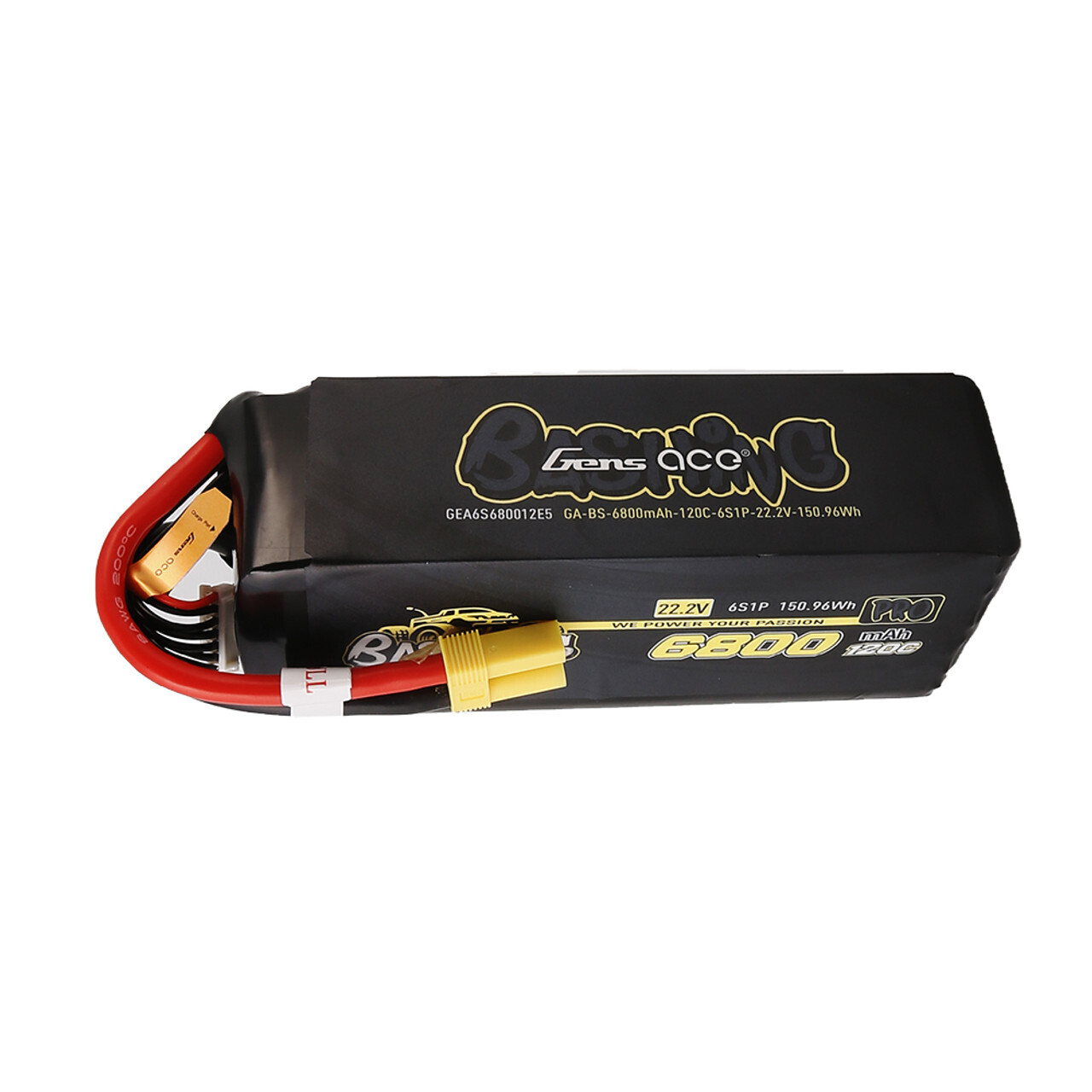 Gens Ace 6S Bashing Pro LiPo Battery Pack 120C (22.2V/6800mAh) w/EC5 Connector GEA6S680012E5GT