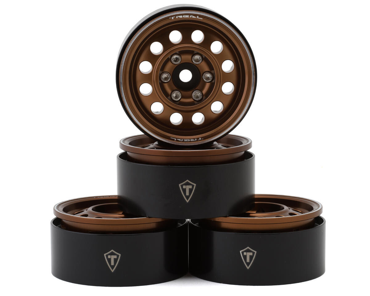 Treal Hobby Type I 1.9" Vintage 12-Hole Beadlock Wheels (Bronze) (4) TLHTWHEEL-98