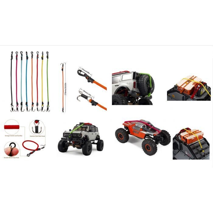 Powerhobby 1/24 1/18 Kinetic Winch Strap / Rope Black Crawler Accessories PH5858Black