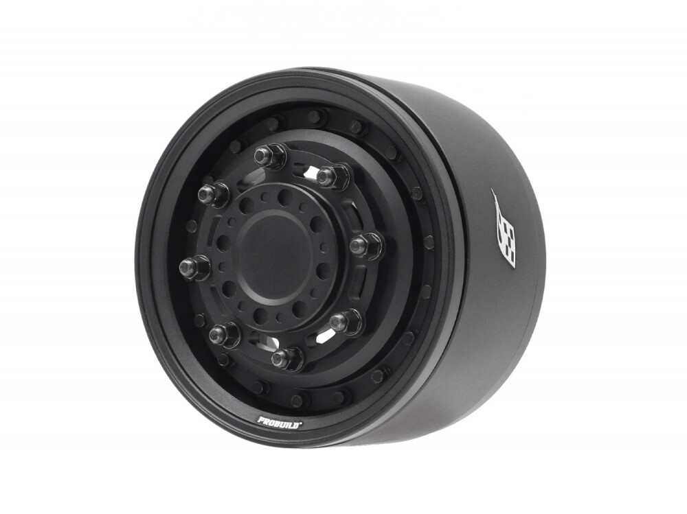 Boom Racing ProBuild™ 1.9" COMBAT Adjustable Offset Aluminum Beadlock Wheels (2) Matte Black BRPB077MBKMBK