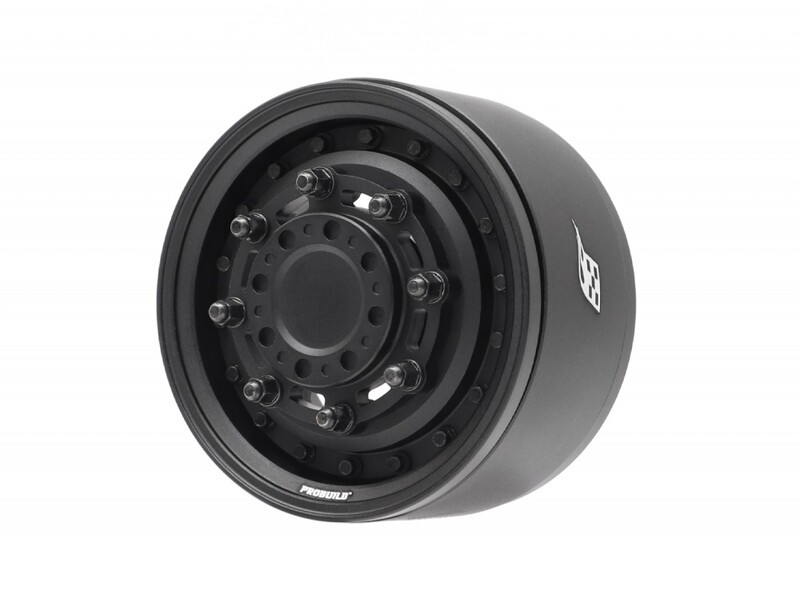 Boom Racing ProBuild™ 1.9" COMBAT Adjustable Offset Aluminum Beadlock Wheels (2) Matte Black BRPB077MBKMBK