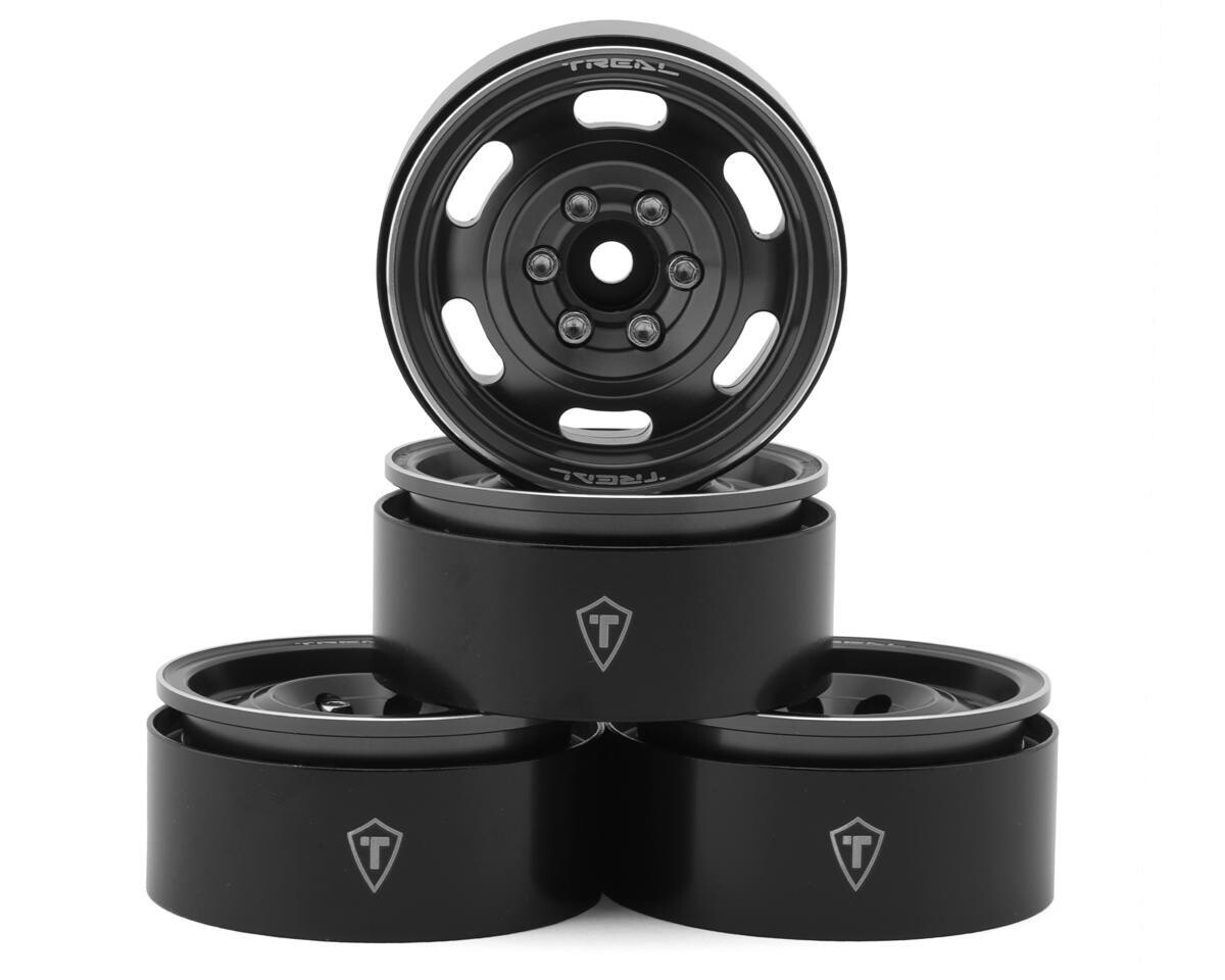 Treal Hobby Type G 1.9" Vintage Wagon Beadlock Wheels (Grey) (4) (129.5g) TLHTWHEEL-55