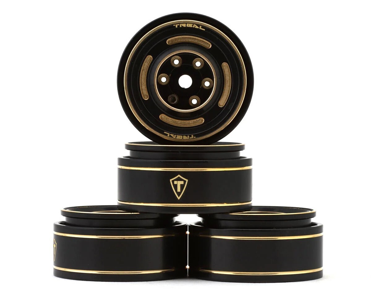 Treal Hobby Type C 1.0" 4-Slot Brass Beadlock Wheels (Bronze) (4) (50g) TLHTSCX24-234