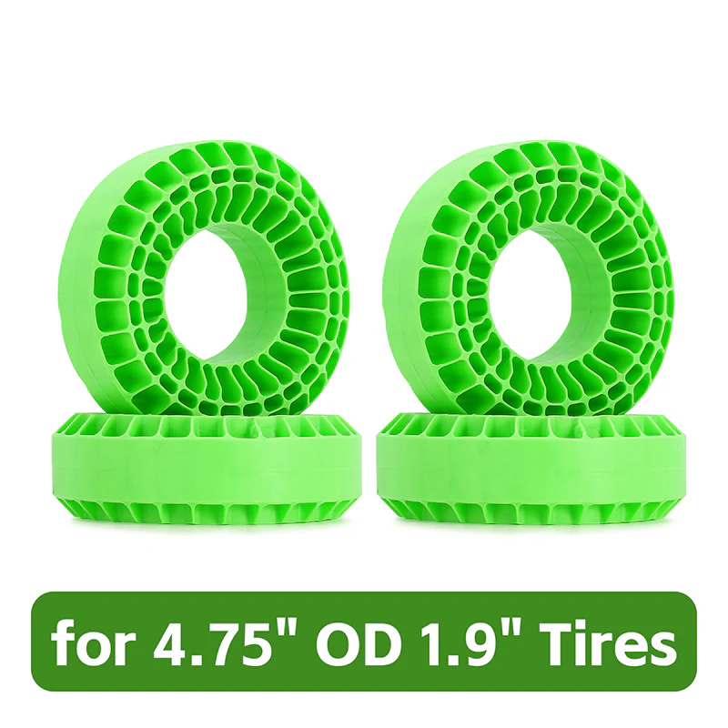 INJORA 4pcs Silicone Rubber Inserts for 118-122mm(4.75" OD) 1.9" Tires DGT-1906GN