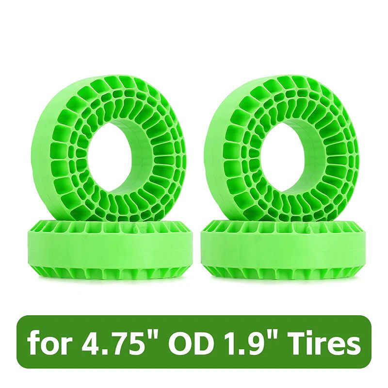 INJORA 4pcs Silicone Rubber Inserts for 118-122mm(4.75" OD) 1.9" Tires DGT-1906GN
