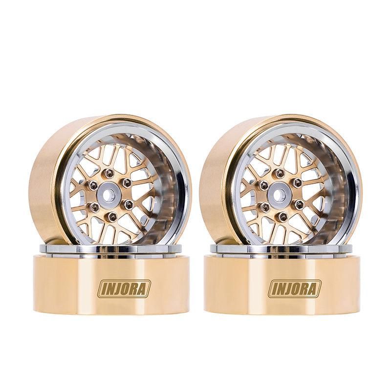 INJORA 1.3" ModuWheel Brass &amp; Aluminum Beadlock Wheels YQW-MW1308SR