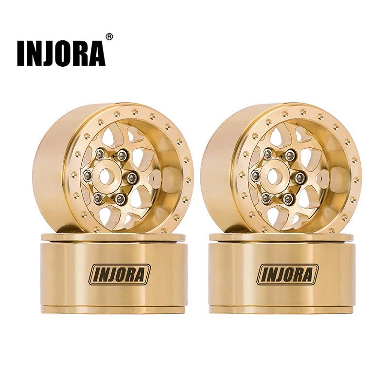 INJORA 1.0" 35g/pcs Brass Beadlock Wheels Offset -4.7mm YQW-1110