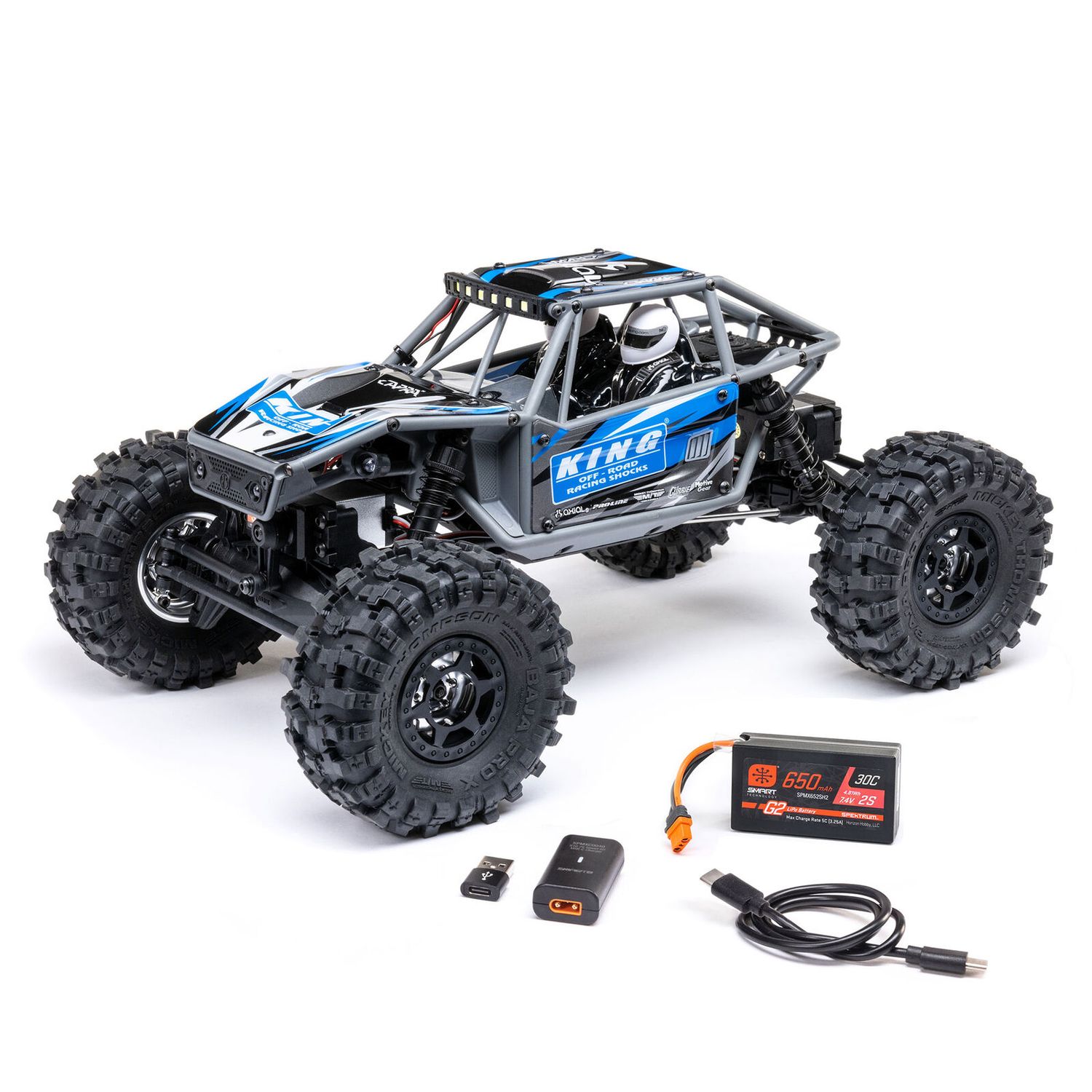 Axial 1/18 UTB18 Capra 4WS 4WD Trail Buggy RTR with Battery &amp; Charger, Blue AXI-1750T1