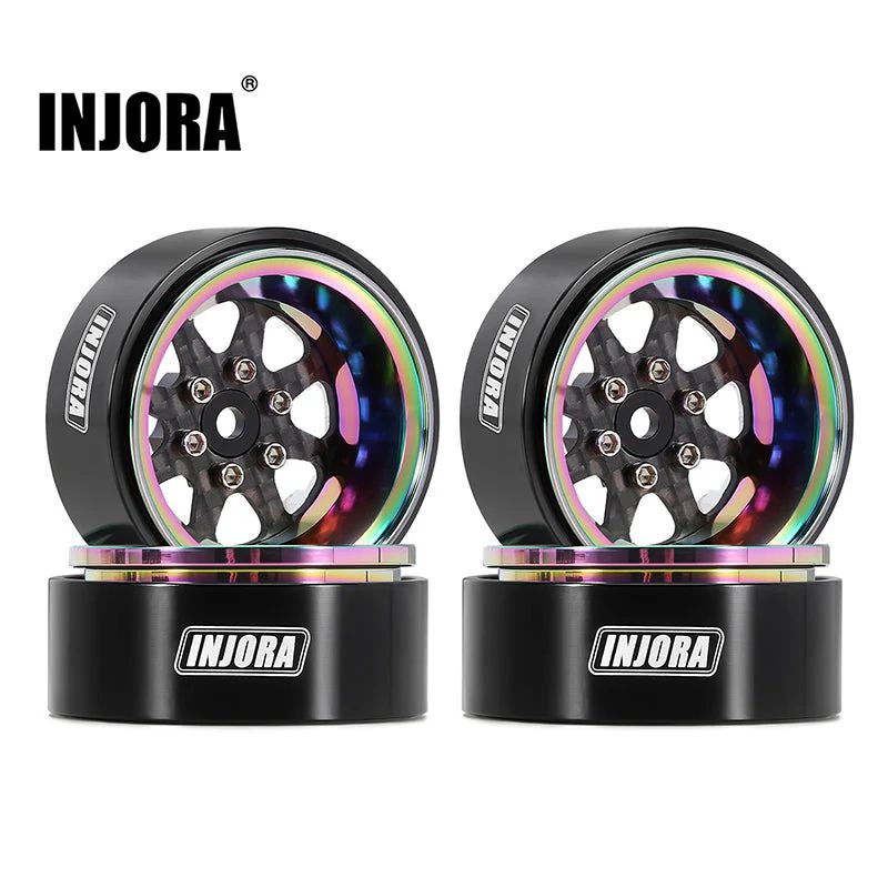 INJORA 1.3" ModuWheel Rainbow Beadlock Wheels Negative Offset YQW-MW1305RW