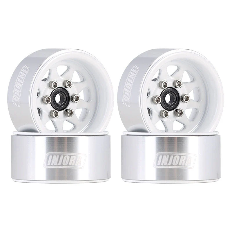 INJORA 1.0" Negative Offset 3.78mm Deep Dish Stamped Steel Wheel  (4) (W1004) YQW-1004WH