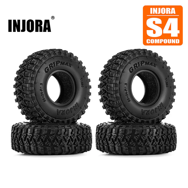 INJORA 1.3" 68*24mm Gripmax S4 Tires (T1350) (4) AX-T1350