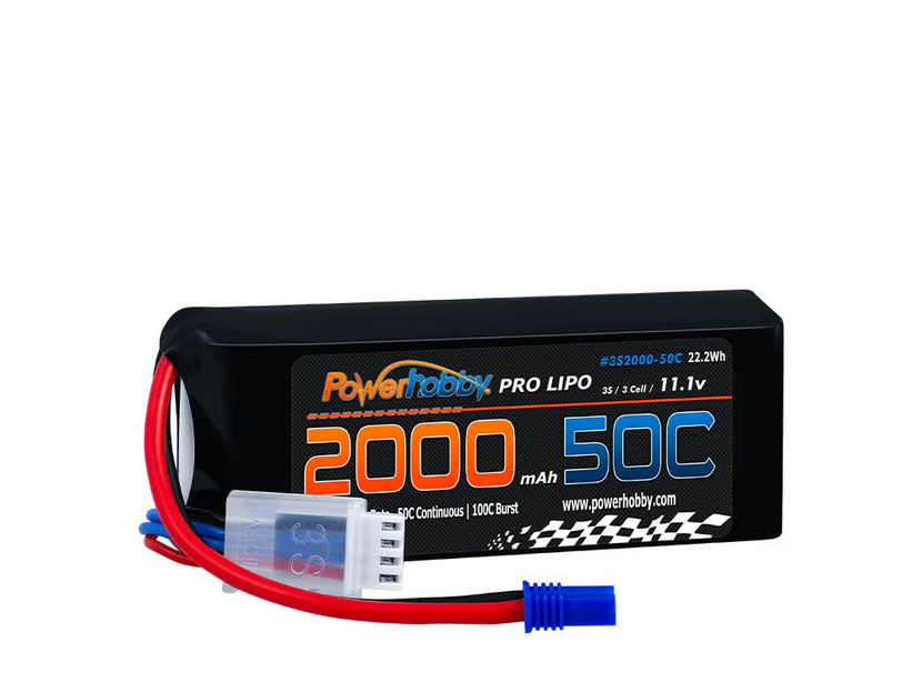 Powerhobby 3S 11.1V 2000mAh 50C Lipo Battery W EC3 Plug PHB3S200050EC3