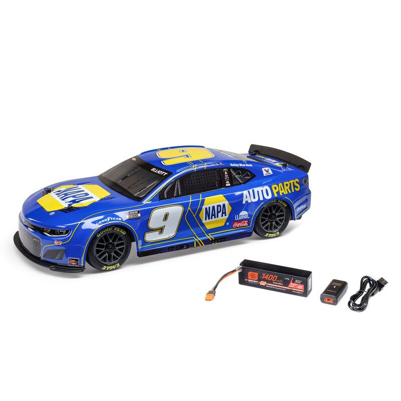 Losi 1/12 NASCAR RC Racecar Chase Elliott No. 9 NAPA 2025 Chevrolet Camaro ZL1 2S AWD RTR Brushed On-Road (Battery &amp; Charger Included) LOS1122509