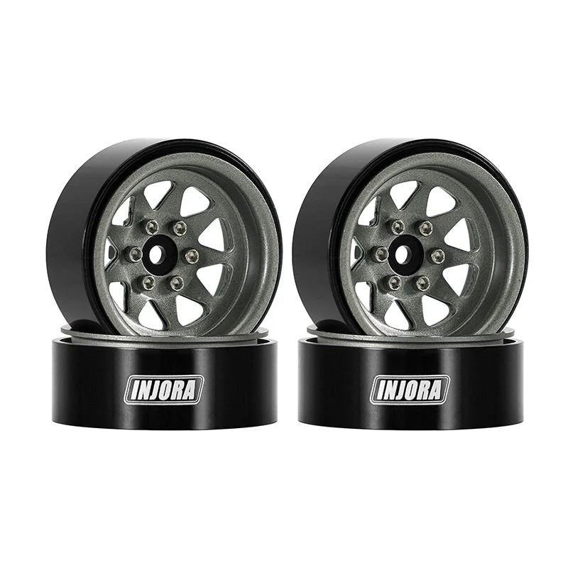 INJORA 1.3" Stamped Steel Wheels -4.05mm Offset (Grey) YQW-1312GL